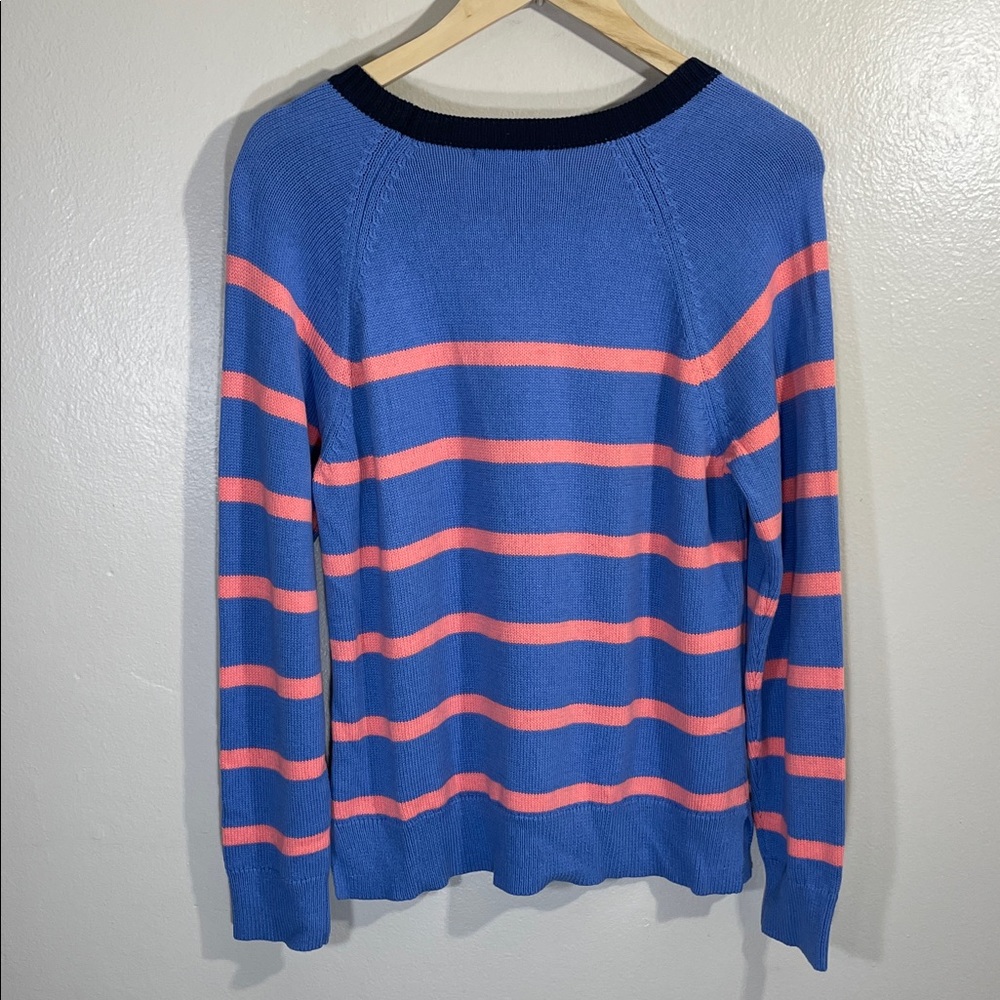NWOT Christopher & Banks Blue and Peach Stripe Sweater - Picture 5 of 5
